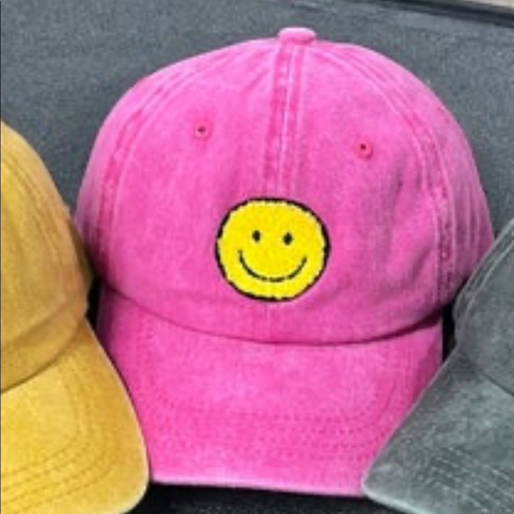 Hot Pink Smiley Hat